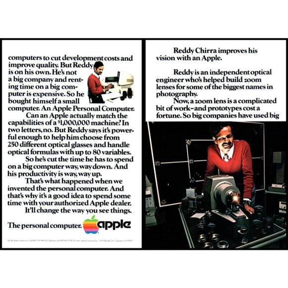 1981 Apple Personal Computer 2 Page Vintage Print Ad Desktop Steve Jobs Mac Art - Picture 1 of 3